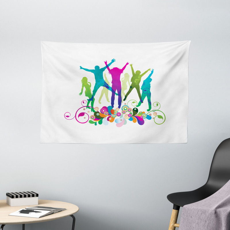 Teen Dance Floral Vivid Wide Tapestry