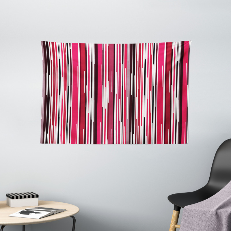Vertical Colorful Line Wide Tapestry