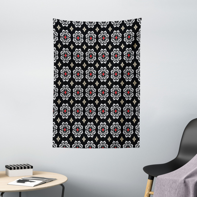 Floral Ornament Motifs Tapestry