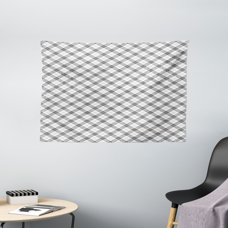 Monochrome and Diagonal Wide Tapestry