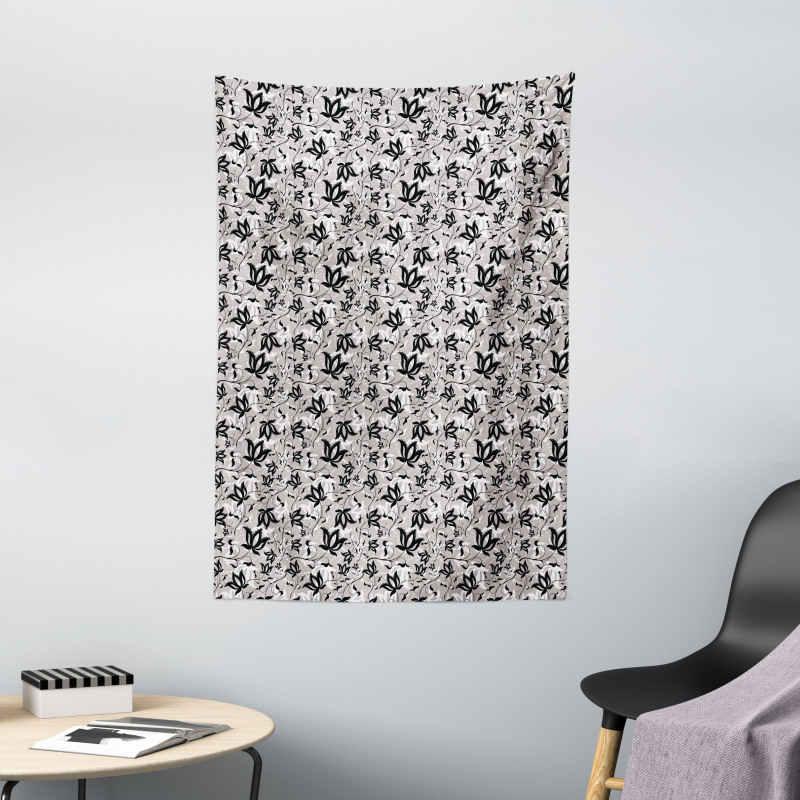 Gothic Style Rose Petals Tapestry