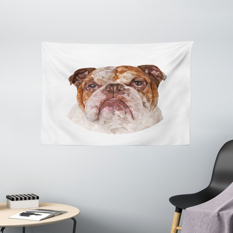 Polygon Dog Wide Tapestry