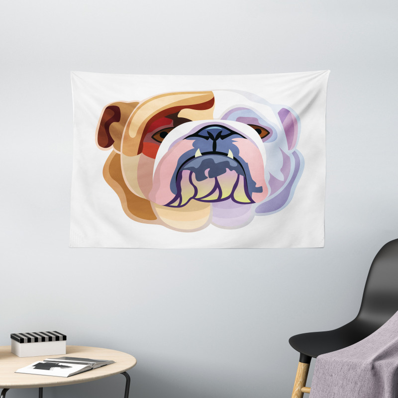 Abstract Dog Wide Tapestry