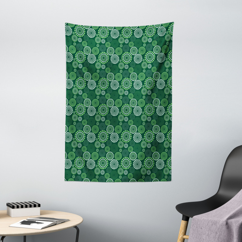 Green Dotted Pattern Tapestry
