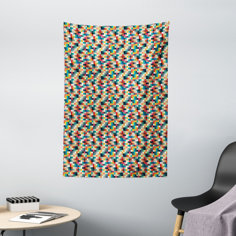 Colorful Squares Grid Tapestry