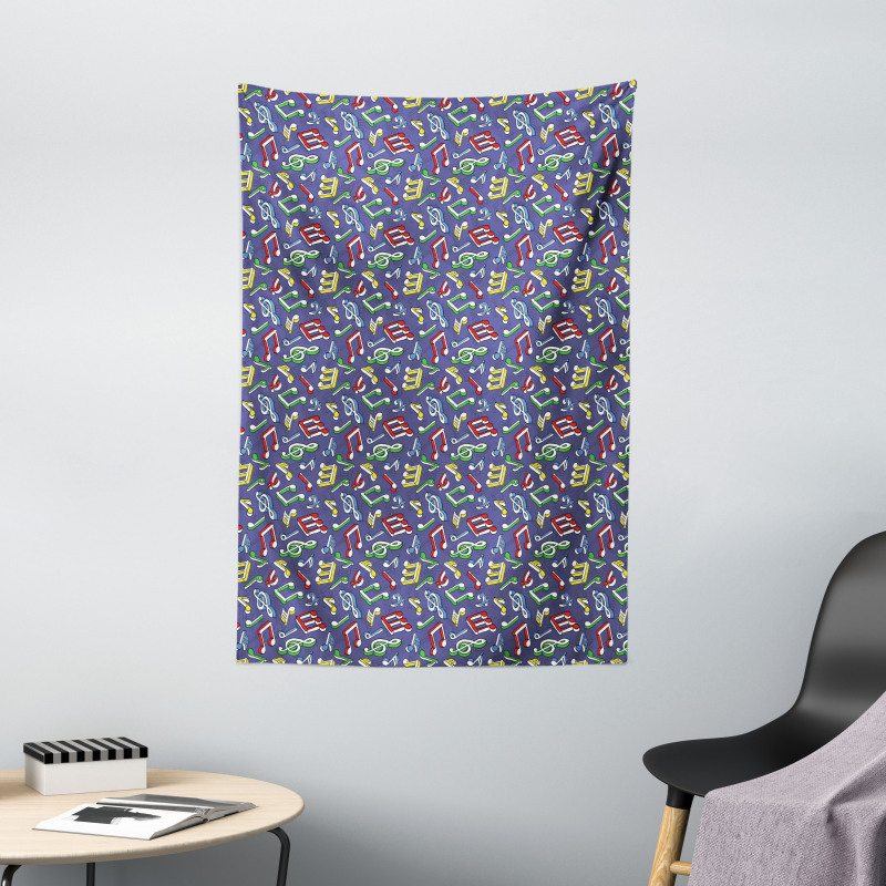 Cartoon Colorful Notes Tapestry