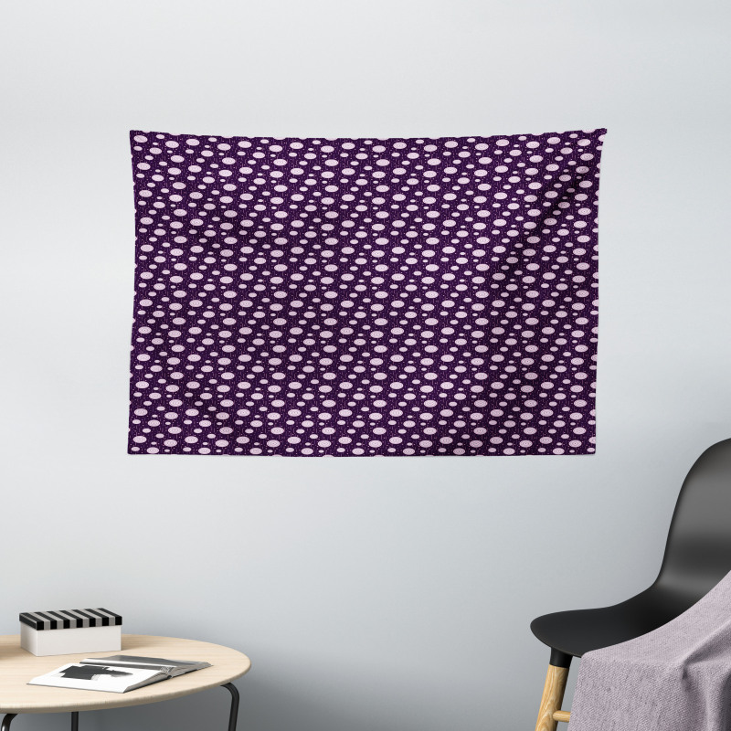 Circles Dots Short Lines Wide Tapestry