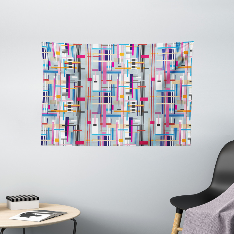 Colorful Modern Art Wide Tapestry