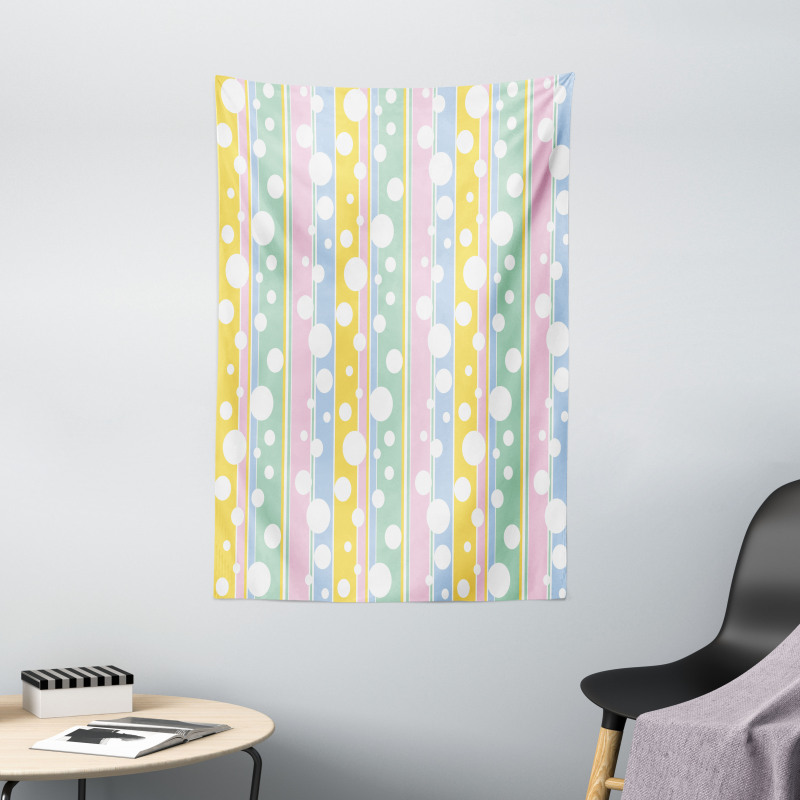 Pastel Colored Stripes Tapestry