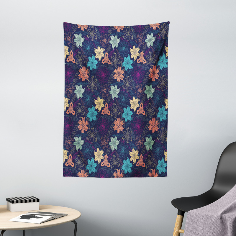 Exotic Hibiscus Design Tapestry