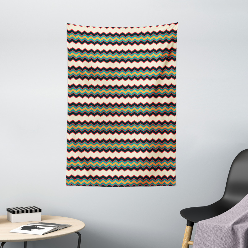 Retro Zig Zag Borders Tapestry