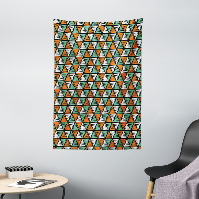 Doodle Style Line Design Tapestry