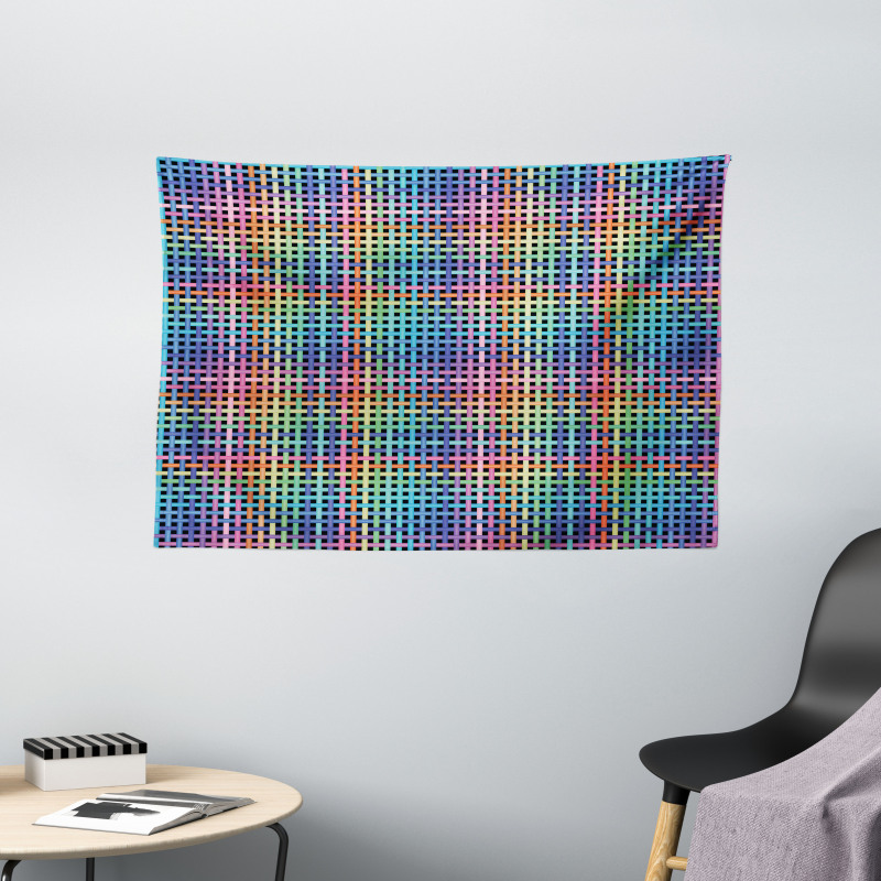 Crossed Stripes Design Wide Tapestry