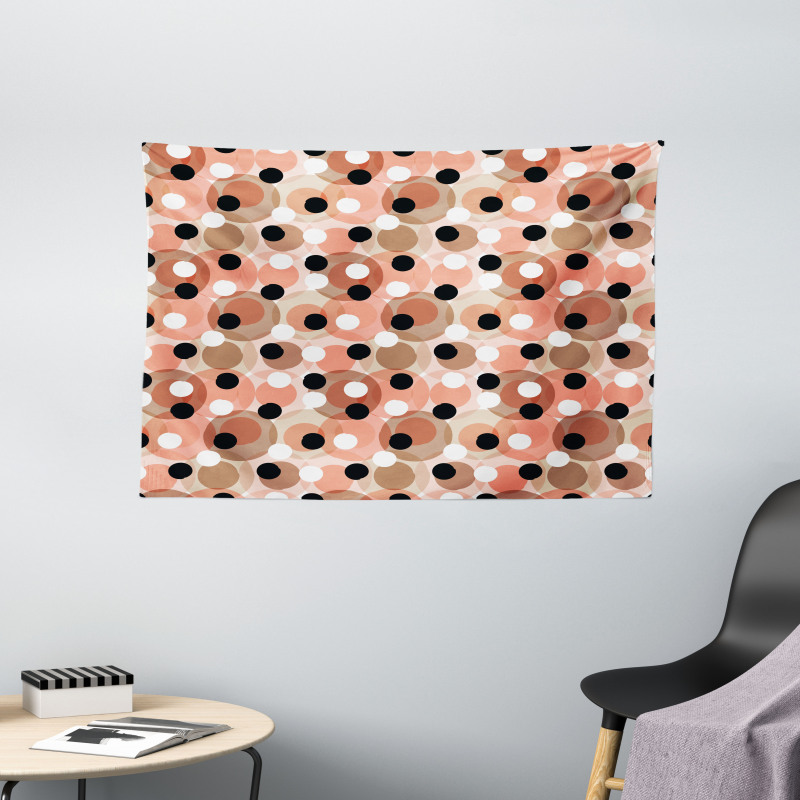 Pastel Grunge Circles Wide Tapestry