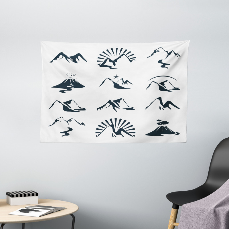 Mountain Design Wide Tapestry