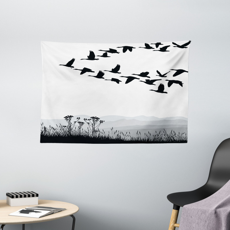 Flying Geese Pattern Wide Tapestry