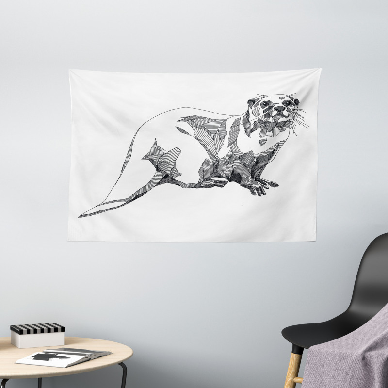 Sketch Otter Wide Tapestry