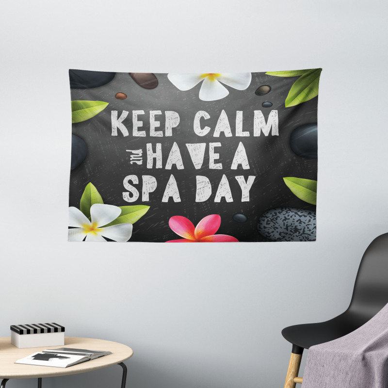 Keep Calm Have a Spa Day Wide Tapestry