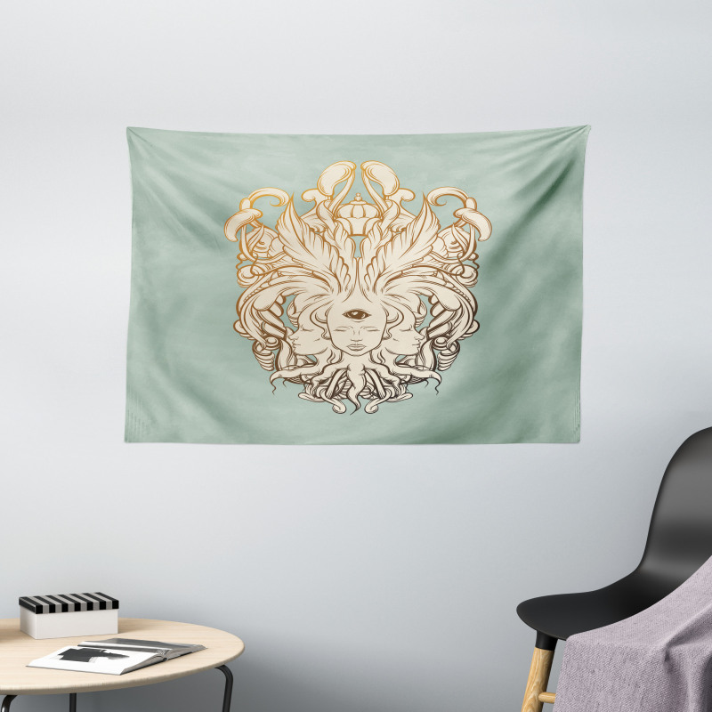 Fortune Teller Artwork Wide Tapestry