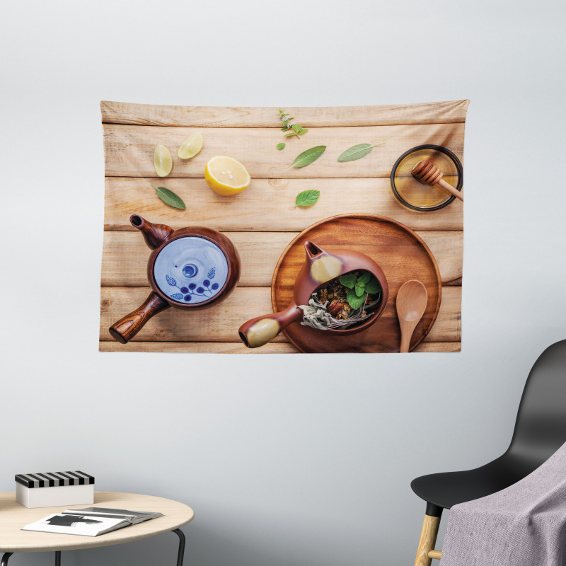 Herbal Pot Rustic Wide Tapestry