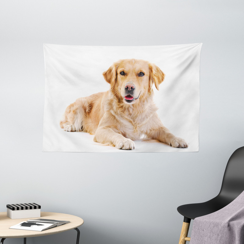 Young Puppy Wide Tapestry