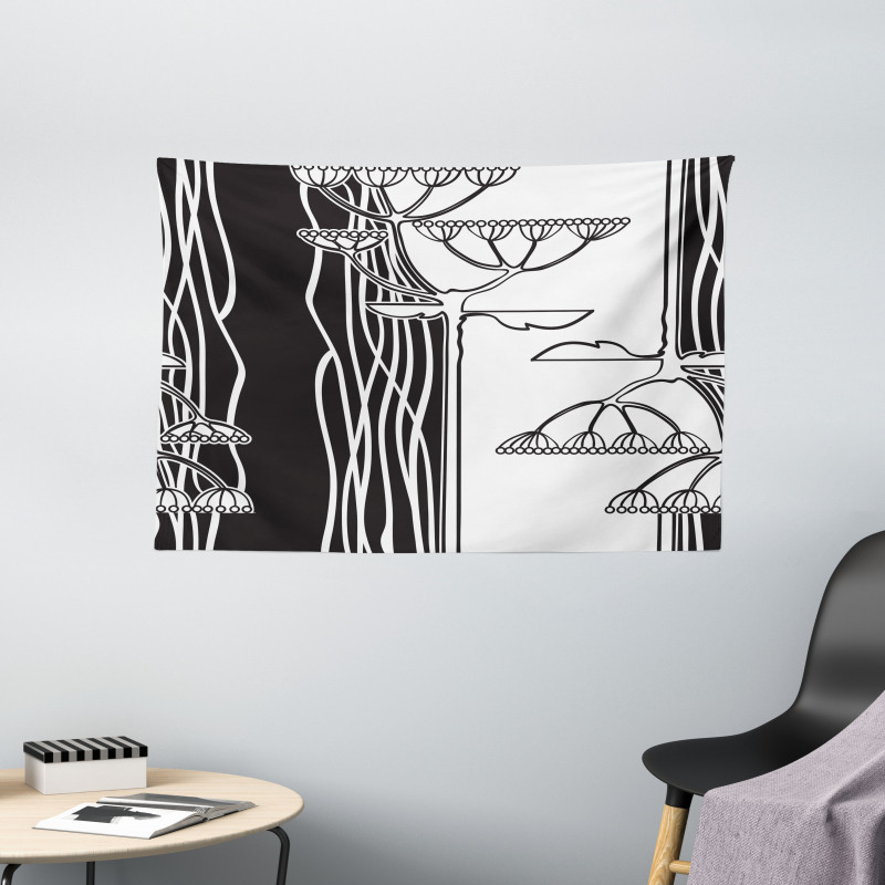 Abstract Plants Art Wide Tapestry