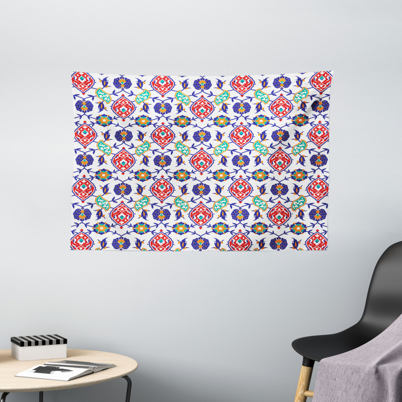 Moroccan Tiles Wide Tapestry
