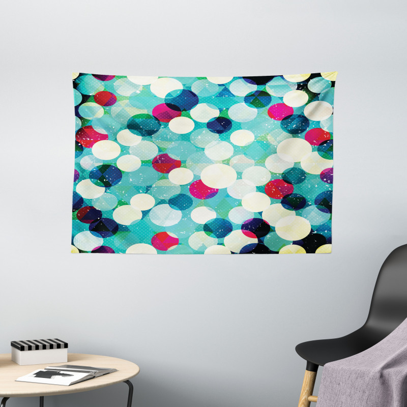 Worn out Retro Rhombus Wide Tapestry