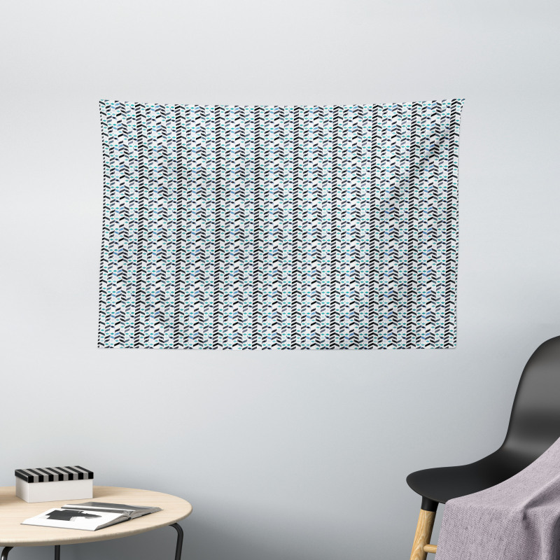 Trippy Zig Zag Herringbone Wide Tapestry