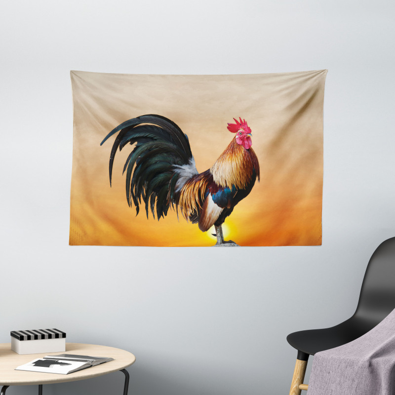 Farm Animal Sunrise Wide Tapestry