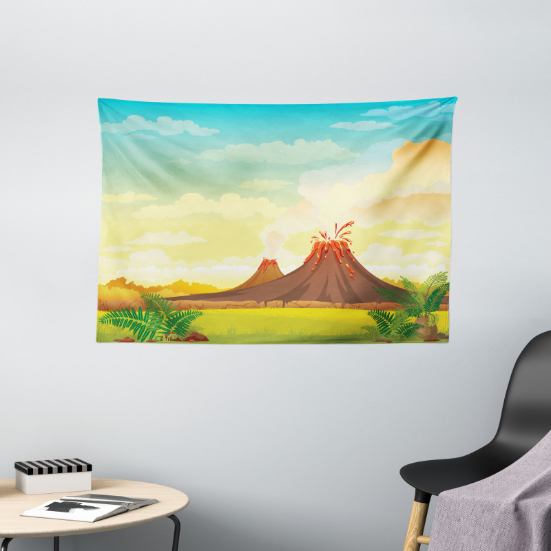 Prehistoric Mountain Wide Tapestry