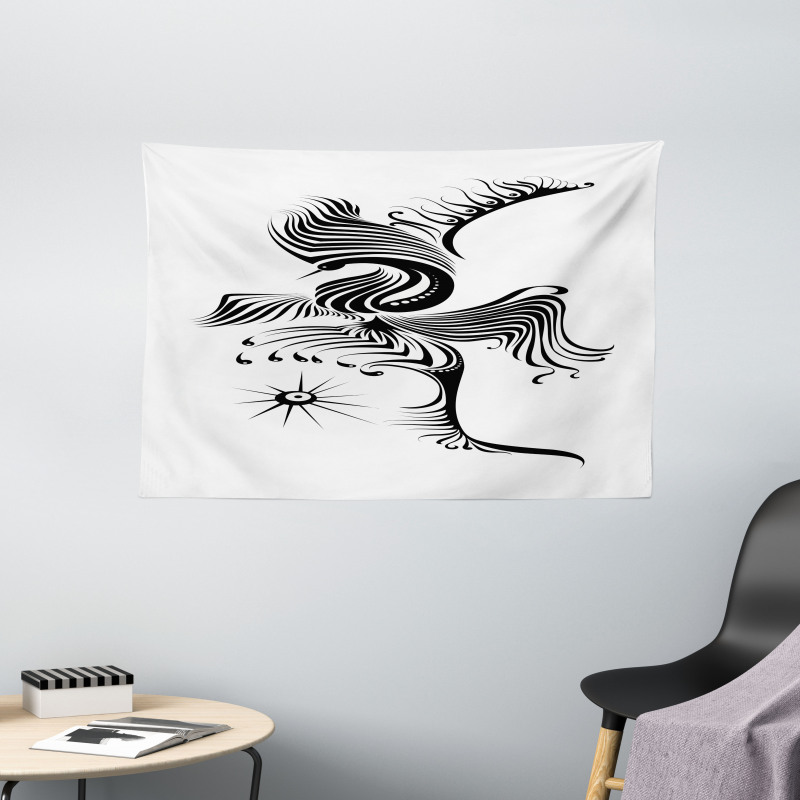 Abstract Phoenix Design Wide Tapestry