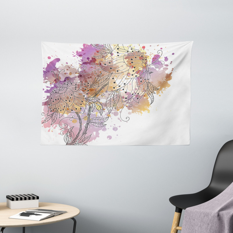 Flourishing Orchids Wide Tapestry