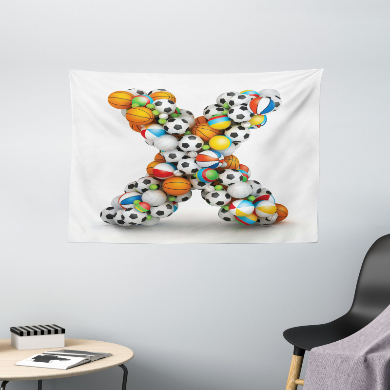 Different Balls Kids Wide Tapestry