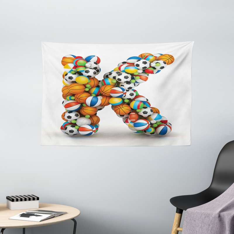 Sports Gaming Balls Wide Tapestry