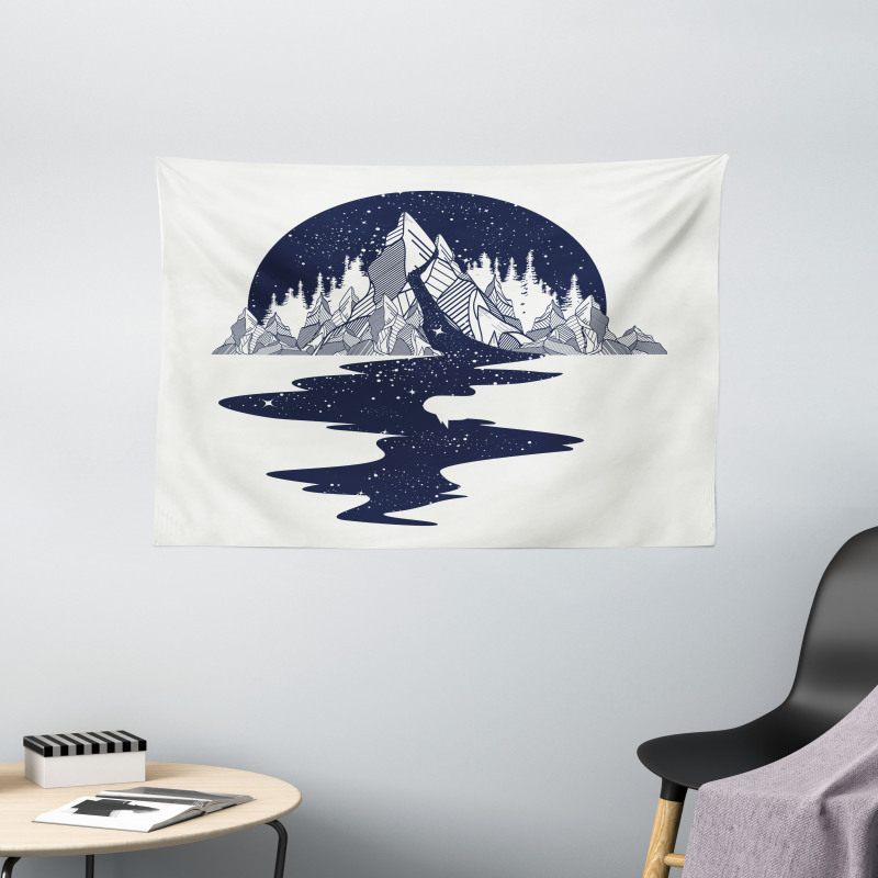 Mountain River Wide Tapestry
