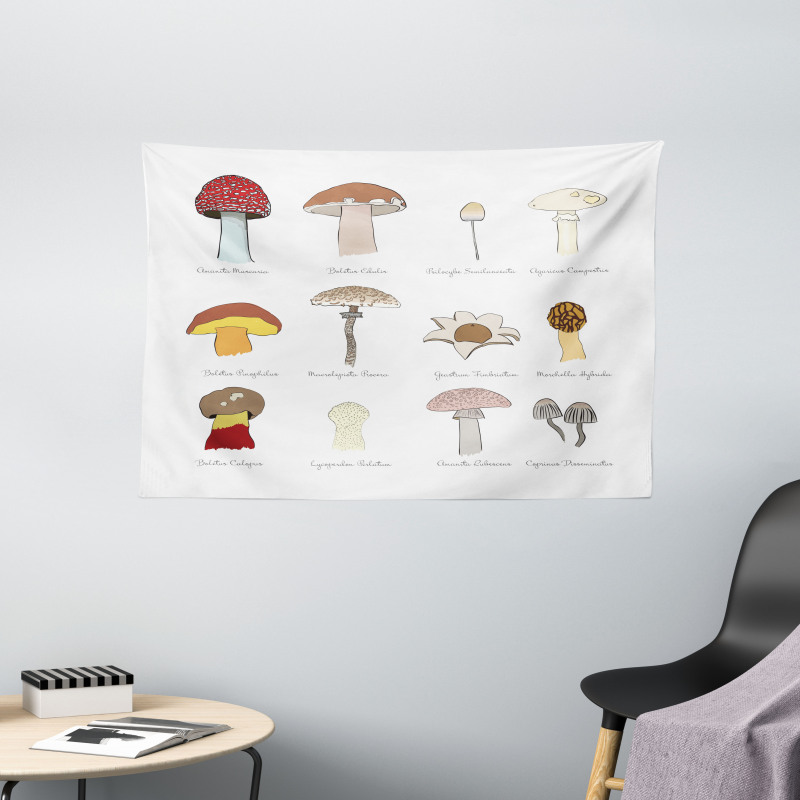 Blusher Boletus Sketch Wide Tapestry