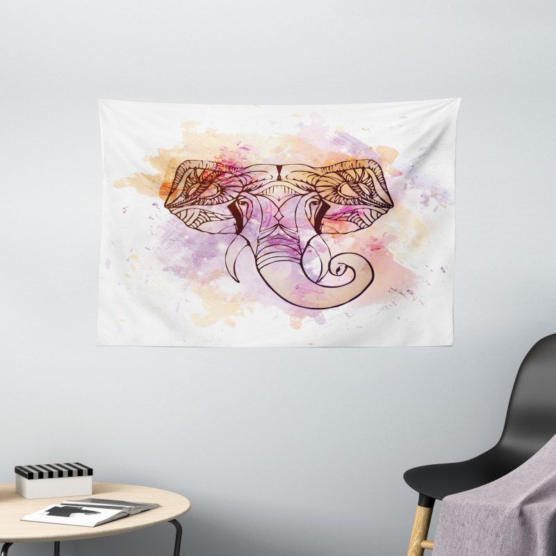 Oriental Wisdom Figure Theme Wide Tapestry