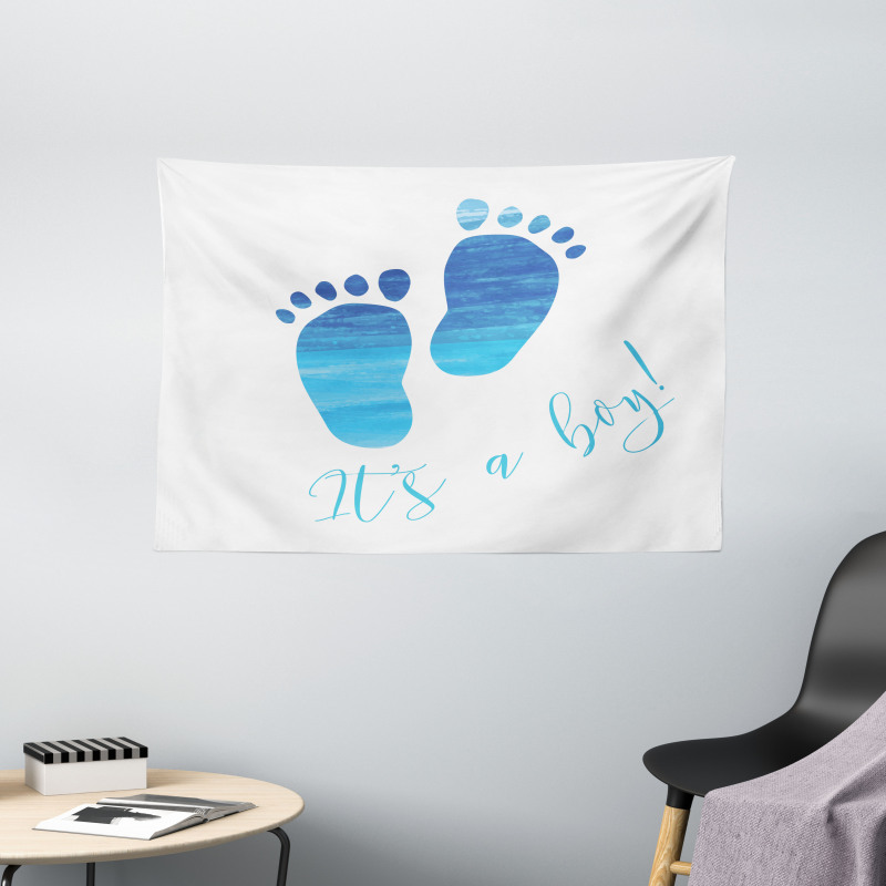 Baby Gender Reveal Wide Tapestry