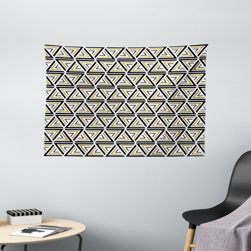 Angled Stripes Mosaic Wide Tapestry