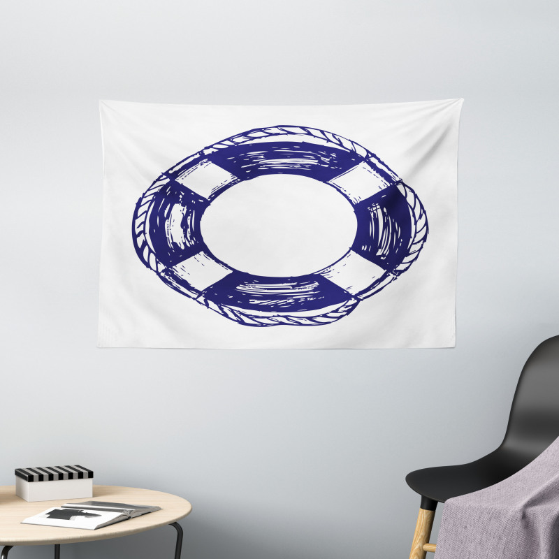 Sketch Life Buoy Wide Tapestry