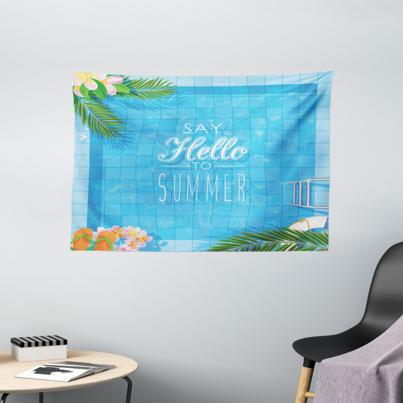 Summer Season Slogan Wide Tapestry