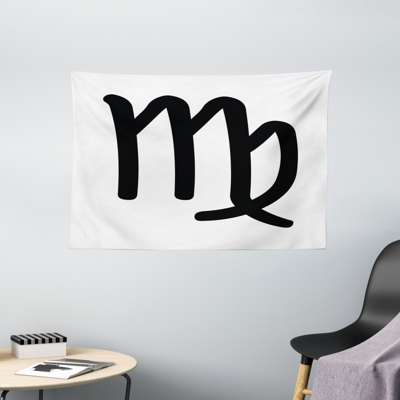 Monochrome Sign Wide Tapestry