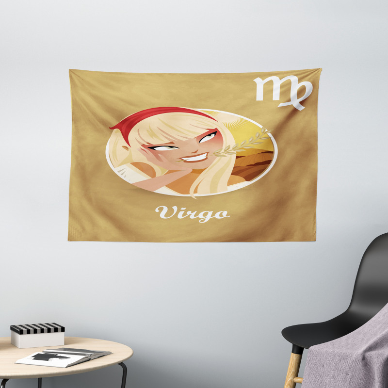 Teen Girl Wheat Wide Tapestry