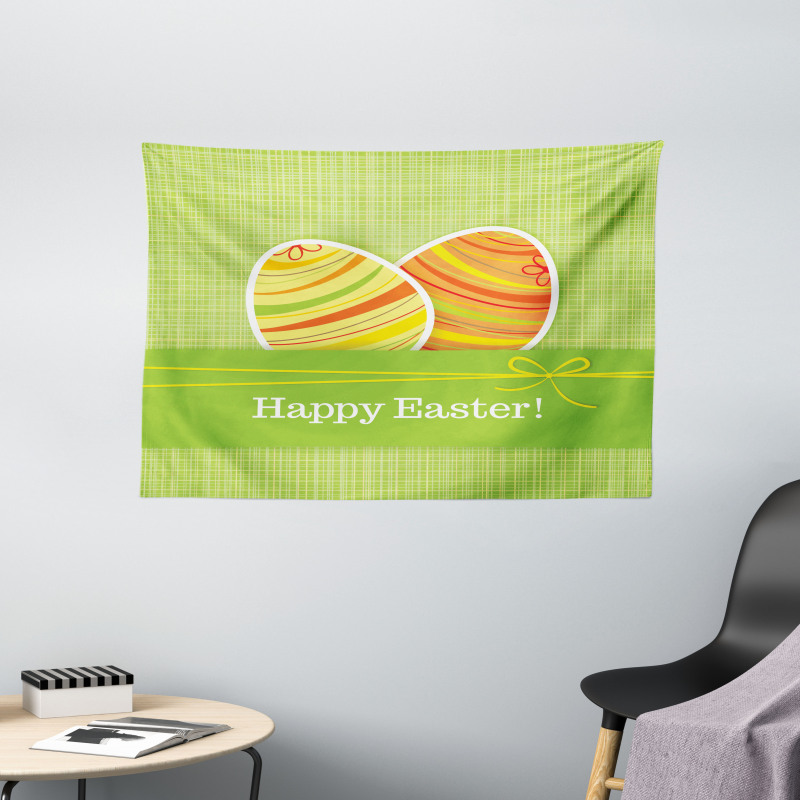 Striped Eggs Wide Tapestry