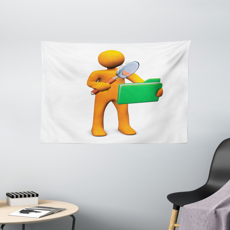 Man and Folder Wide Tapestry