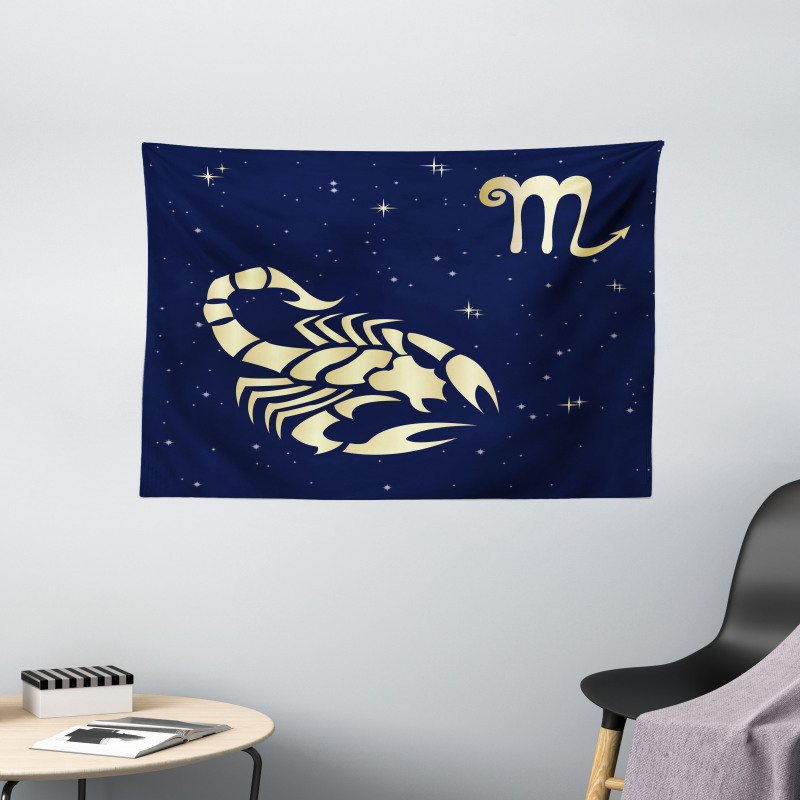 Night Sky Stars Wide Tapestry