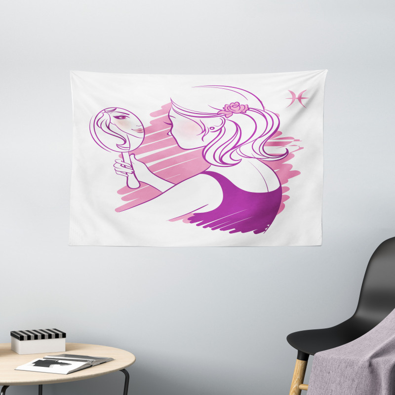 Teenage Girl Wide Tapestry