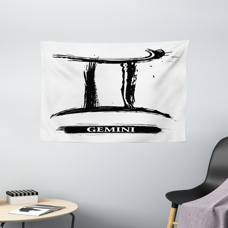 Grunge Brush Art Wide Tapestry