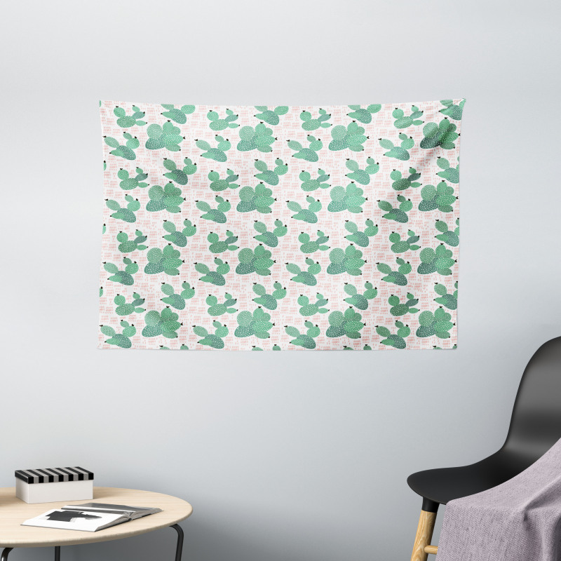 Tropical Succulent Art Wide Tapestry